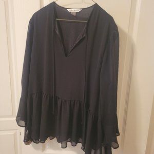 Little black peplum blouse